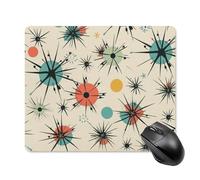 Atomic Stars Retro Pattern Square Mouse Pad Portable Computer Mousepad with Non-Slip Rubber Base 18 * 22cm Ultra-Thin Gaming Mouse Mat for Computer Laptop Office Desk Accessories