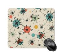 Atomic Stars Retro Pattern Square Mouse Pad Portable Computer Mousepad with Non-Slip Rubber Base 25 * 30cm Ultra-Thin Gaming Mouse Mat for Computer Laptop Office Desk Accessories