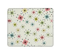 Atomic Stars Retro Pattern Stable Grip Mouse Pad Desk Mat, Lock Edge with Non-Slip Rubber Bottom for Computer Laptop PC