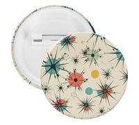 Atomic Stars Retro Pattern Tinplate Badge Personalized Round Brooch Large Craft Button Suitable for Teachers, Nurses, Doctors, Staff, Party Gift Accessories, 20pcs, Plastic, plastics