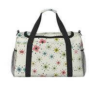 Atomic Stars Retro Pattern Travel Duffel Bag Weekend Bag Weekender Overnight Carry On Hand Bag Workout Sport Hospital