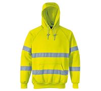 Atomic Workwear Hi Vis Pullover Hoodie with Ribbed Cuffs and Hem (2X-Large, Yellow)