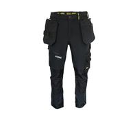 Atomic Workwear Men's Slim Fit Stretch Work Trousers with Removable Holster Pockets, Loading Knee Pad Pockets, Multi-Pocket Design, Flat Front, Black, 38W / 31L