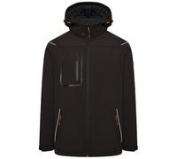 Atomic Workwear Men's Softshell Work Jacket With Zip Removable Hood | Men's Stretch Work Jacket With Padded Lining | Comfortable & Durable Winter Work Jacket (UK, Alpha, M, Regular, Regular, Black)