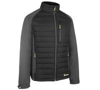 Atomic Workwear Men's Work Jacket With Stretch Panels | Insulated Work Jacket With Ripstop Nylon Front & Side Stretch Panels | Softshell Work Jacket (UK, Alpha, 3XL, Regular, Regular, Black)