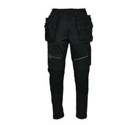 Atomic Workwear Slim Fit Stretch Work Joggers for Men - Modern Work Trousers with Detachable Holster Pockets, Knee Pad Pockets, Cargo Pocket, Reflective Detail Hybrid Work Pants (M) Black