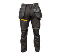 Atomic Workwear Winter Work Trousers with Fleece Lining, Removable Holster Pockets, Cordura Reinforced Knee Panels, Slim Fit Tapered Leg, Mid Rise, Black, 32W