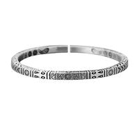 Atomic Wrist Watches for Men Energy Auspicious Ethnic Adjustable Opening Bracelet For Dad/Husband Conversation Earrings Studs (Silver, One Size)