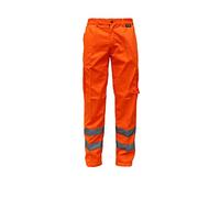 AtomicSafe Essential Cargo Style Hi Vis Trouser (Yellow or Orange Hi Vis Trouser) (W32, Orange)