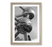Atomium Brussels Framed Print | A2 Oak Framed Wall Art | Ready to Hang | Modern Nature Picture | Living Room Bedroom Lounge Office