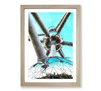 Atomium in Brussels Vol.2 Painting Framed Print | A2 Oak Framed Wall Art | Ready to Hang | Modern Historical Picture | Living Room Bedroom Lounge Office