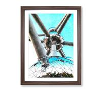Atomium In Brussels Vol.2 Painting Modern Framed Print | A2 Walnut Framed Wall Art | Ready to Hang | Modern Historical Picture | Living Room Bedroom Lounge Office