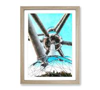 Atomium In Brussels Vol.2 Painting Modern Framed Print | A3 Oak Framed Wall Art | Ready to Hang | Modern Historical Picture | Living Room Bedroom Lounge Office