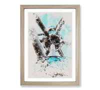 Atomium in Brussels Vol.2 Watercolour Framed Print | A2 Oak Framed Wall Art | Ready to Hang | Modern Historical Picture | Living Room Bedroom Lounge Office