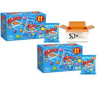 Atomix Rainbow Drops Fruit Flavour Chews 12 x 100g (Pack of 2) - Bulk Vegan Chewy Sweets Multipack with Crispy Candy Shell & Soft Chewy Centre - Mixed Assorted Fruit Candy Sharing Bags.