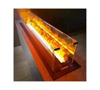 Atomizing Electric Fireplace with Glass Screen, 3D Flame Recessed Water Vapor, Touch and Remote Control Living Room Fireplace(Medium)