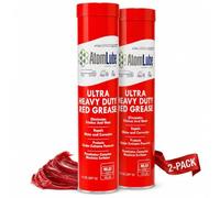 AtomLube Ultra Heavy Duty Red Grease | Waterproof Lubricant & High Temp Grease Tubes for Metal Surfaces | 14 Oz. Tubes, 2-Pack | Prevent Corrosion, High Temperature Operation