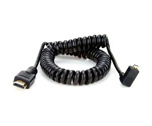Atomos Coiled Right-Angle Micro HDMI To Full HDMI Cable (50-65cm)