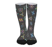 Atoms Molecules Dna Chromosomes Over-The-Calf Socks Compression Knee High Socks Tube Cosplay for Women Men Party Leisure