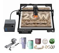 ATOMSTACK 20W Laser Engraver, A20 PRO V2 Laser Cutter with Auto Air Assist, R8 Rotary Chuck, High Accuracy Laser Engraving Machine for Personalized Gifts, Business Cards, Wood, Metal, Acrylic, Leather