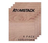 ATOMSTACK 4 Pack Brazilian Rosewood Laser Cut Plywood 1/8" Thick A4 Size 300x200mm Natural Grain CNC Cut Paintable DIY Crafts