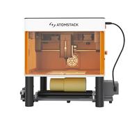 Atomstack P1 Mini Engraving Machine with R6 Rotary Roller, Portable Desktop Engraver Cutter CoreXY Dual Motor 5W Blue Diode, Free Atomstack App with Built-in Design Library, 110x110mm Engraving Area