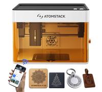 Atomstack P1 Portable Desktop Mini Engraving Machine - Engraver Cutter CoreXY Dual Motor 5W Blue Diode, 110x110mm Engraving Area, Free Atomstack App with Built-in Design Library, High-Speed