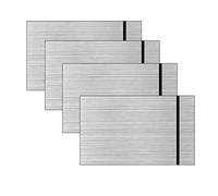 ATOMSTACK Pack of 4 Modern Silver Acrylic Signs, 30 x 20 cm, Personalised Name Plates for Laser Engraving, DIY, Display, Matte Silver Plate Engraving, Black