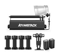 ATOMSTACK R3 PRO Laser Rotary Roller, Laser Engraver Y-Axis Rotary Roller with 360° Rotating Engraving for Engraving Cylindrical Objects (4 Additional Raised Columns, 2 Auxiliary Support Shaft)