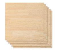 ATOMSTACK Rubber Wood Spliced Plywood, 6 Pieces 30 * 30cm Unfinished Plywood Sheets for Laser Engraving CNC Cutting Crafts Painting