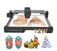 ATOMSTACK Swift 12W La-ser Engraver Cutter, 300 x 300mm High-Precision Engraving Machine, AI Image-to-Design, Modular Easy Setup, Wi-Fi/USB/APP Control, Compatible with Wood, Leather, Acrylic, Glass