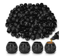 ATOMUS 100pcs Disposable Tattoo Ink Cups - Pigment Caps for Holding Tattoo Ink - Black, Not Water Resistant - Adult