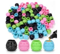 ATOMUS 100pcs Disposable Tattoo ink cups Pigment Caps Tattoo Permanent Makeup Container Cap for Holding Tattoo Ink Accessories (Mixed)