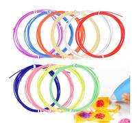 ATOMUS 3D Pen Filament Refills 10 Colors Bundle 1.75mm P ilament Refills, 2m/6feet Each, Safety Filament for Low Temperature 3D Printing Pen