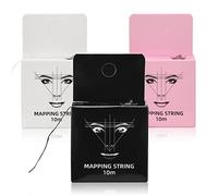 ATOMUS 3pcs 10m Eyebrow Mapping String Pink White Black Eyebrow Mapping Ink String for Microblading Beauty Measurement Tools