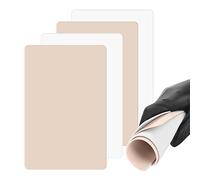 ATOMUS 4pcs Double Sided Tattoo Practice Skin No Ink Microblading Eyebrows Eye Lip Silicone Synthetic Skin 1.5mm for Tattooing Beginners Makeup Training(Blank pink and white)