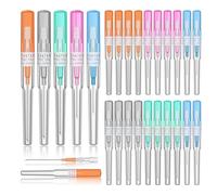 ATOMUS Catheter Piercing Needles - 50Pcs 14G 16G 18G 20G 22G Each 10pcs Hollow Needles for Ear Nose, Belly Lip Piercing Stainless Steel Individually Packed Body Piercing Tool