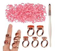ATOMUS Eyebrow Tattooed Ring Cup Kit 5pcs Zinc Alloy Tattoo Lip Pigment Ring Cups 100pcs Plastic Microblading Tattoo Rings Cups with Pen