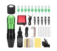 ATOMUS Green Tattoo Pen Kit Cartridge Rotary Complete Professional Tattoo Machine for Beginners(AT02)