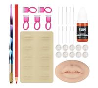 ATOMUS Microblading Pen Kit Complete Semi Permanent Lip Pen kit Tool for Professional Tattoo Lip Manual Pen 5RS 3RL Eyebrow Microblades Tattoo Supplies