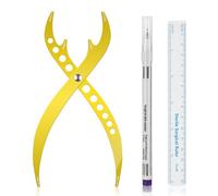 ATOMUS Stainless Steel Tattoo Eyebrow Ruler Golden Ratio Ruler Makeup Tool with Mark Pen 0.5mm Tip Golden Microblading Eyebrow Positioning Measuring Tools