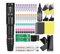 ATOMUS Wireless Tattoo Machine Pen Kit Rotary 20Pcs Cartridge Needles Ink Complete Full Set Pigment Supplies