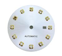 ATOMUSERLY 1pc 24.5mm Sunburst Dial Pearl White Gold Brown Rose Diamond Index Fit for NH05 NH06 Movement Ladies Watche 31mm Case(Pearl Rose Index 1)