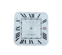 ATOMUSERLY 1pc 27mm Dial Single Date Santos Mechanical Watch with S Logo Suitable for NH35/NH36 Movements Assembly Parts(White)