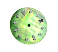 ATOMUSERLY 1pc 28.5mm NH35 Sterile Watch Dial Shell Luster Watch Face Accessory Green Luminous for NH35 Movement(Z-N-206)