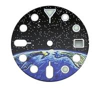 ATOMUSERLY 1pc 28.5mm Starry Sky And Earth Green Luminous Watch Dial With Hands For NH35/ NH36/ 4R/ 7S Movement Conversion