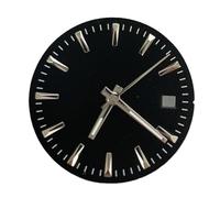 ATOMUSERLY 1pc 28.5mm Stripes Sunburst Simple Watch Dial and Green Luminous Hands Accessories for NH35 4R36 7S Movement(Black and 1230hands)