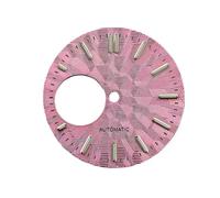 ATOMUSERLY 1pc 28.5MM Watch Dial for NH38 Movement Rose/Gold/Silver Nails Green Luminous Faces Accessories(Black Silver Nail)