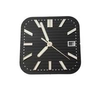 ATOMUSERLY 1pc 29.5mm Square Striped Silver Nail Watch Dial Silvery Hands Replacement Parts for NH35/ NH36 Movements(3-747-06 1-700-01)