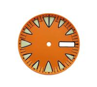 ATOMUSERLY 1pc 29mm Orange/Red/Yellow Watch Dial for NH35 NH36 Movement Replacement Dual Calendar Face Accessories(Red)